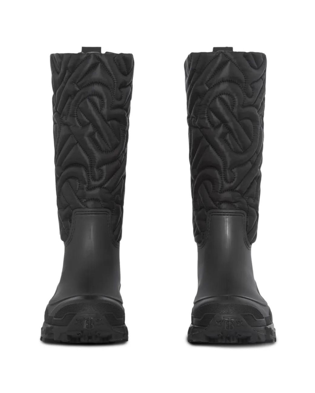 Burberry Black Rotherfield Quilted Rain Boots