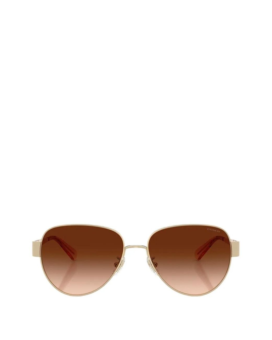 COACH Brown Logo-Plaque Pilot-Frame Sunglasses