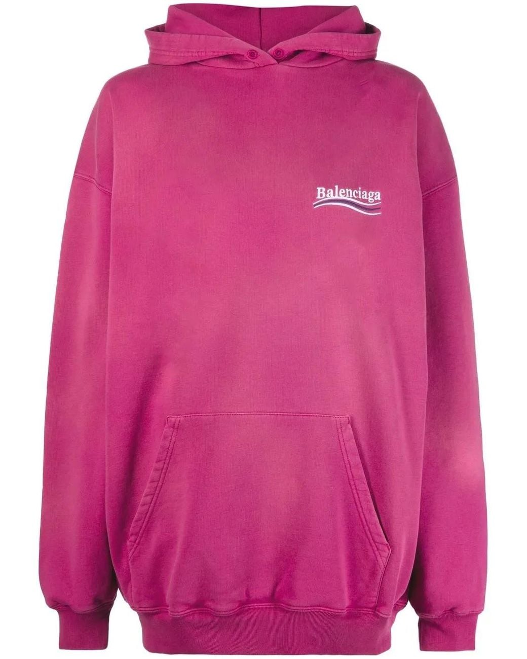 Balenciaga Pink Embroidered Logo Hoodie