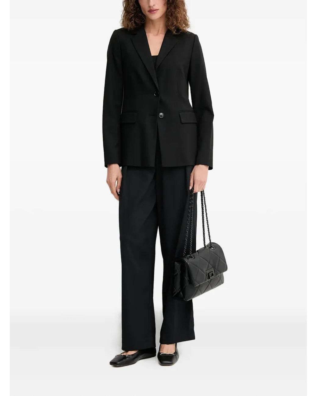 Benetton Black Button-Fastening Blazer