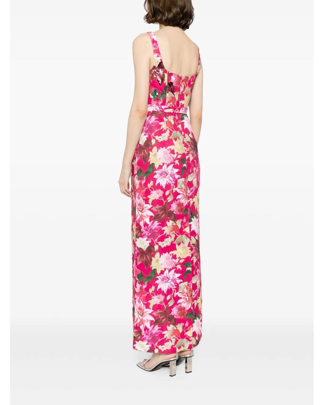 Sachin & Babi Pink Lana Floral-Print Gown