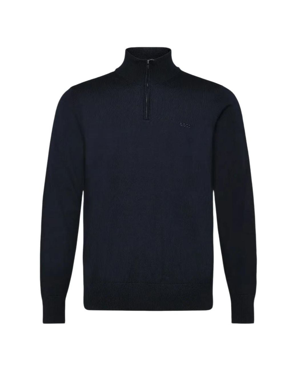 Boss Blue Quarter-Zip Sweater for men