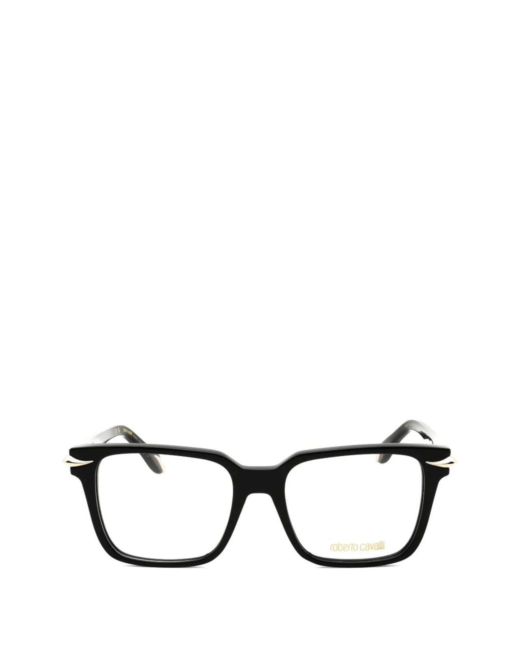 Roberto Cavalli Black Square-Frame Glasses
