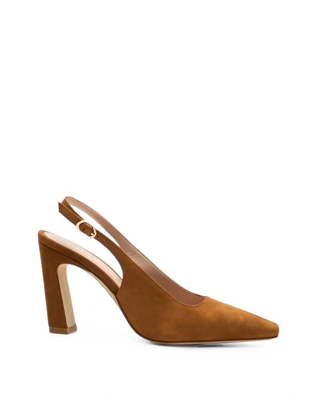 Stuart Weitzman Brown Escarpins Stassi À Bride Arrière En Daim