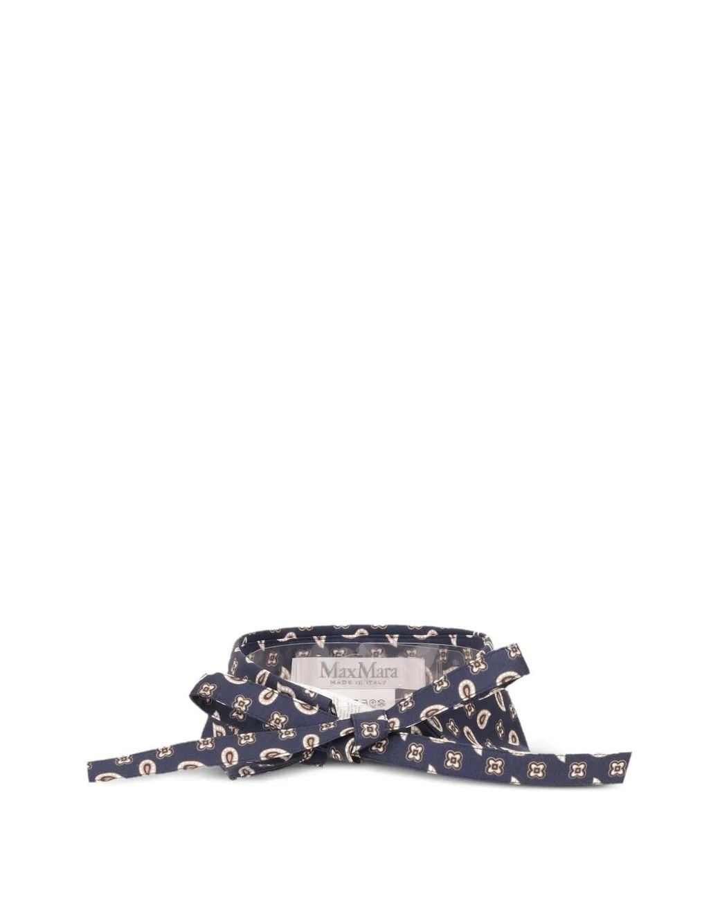 Max Mara White Printed Silk Collar