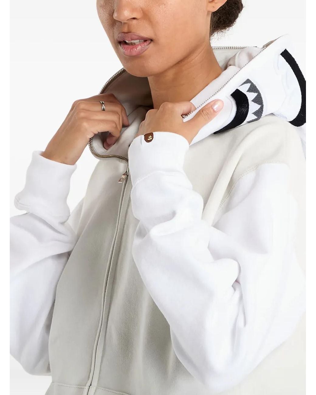 A Bathing Ape White Shark Full-Zip Hoodie