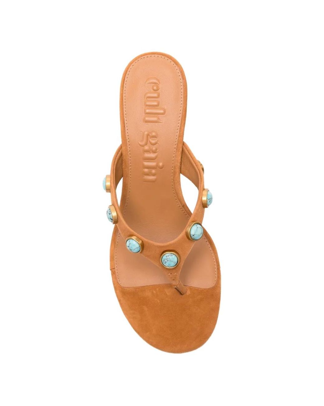 Cult Gaia Brown Stella Cabochon Heeled Sandals