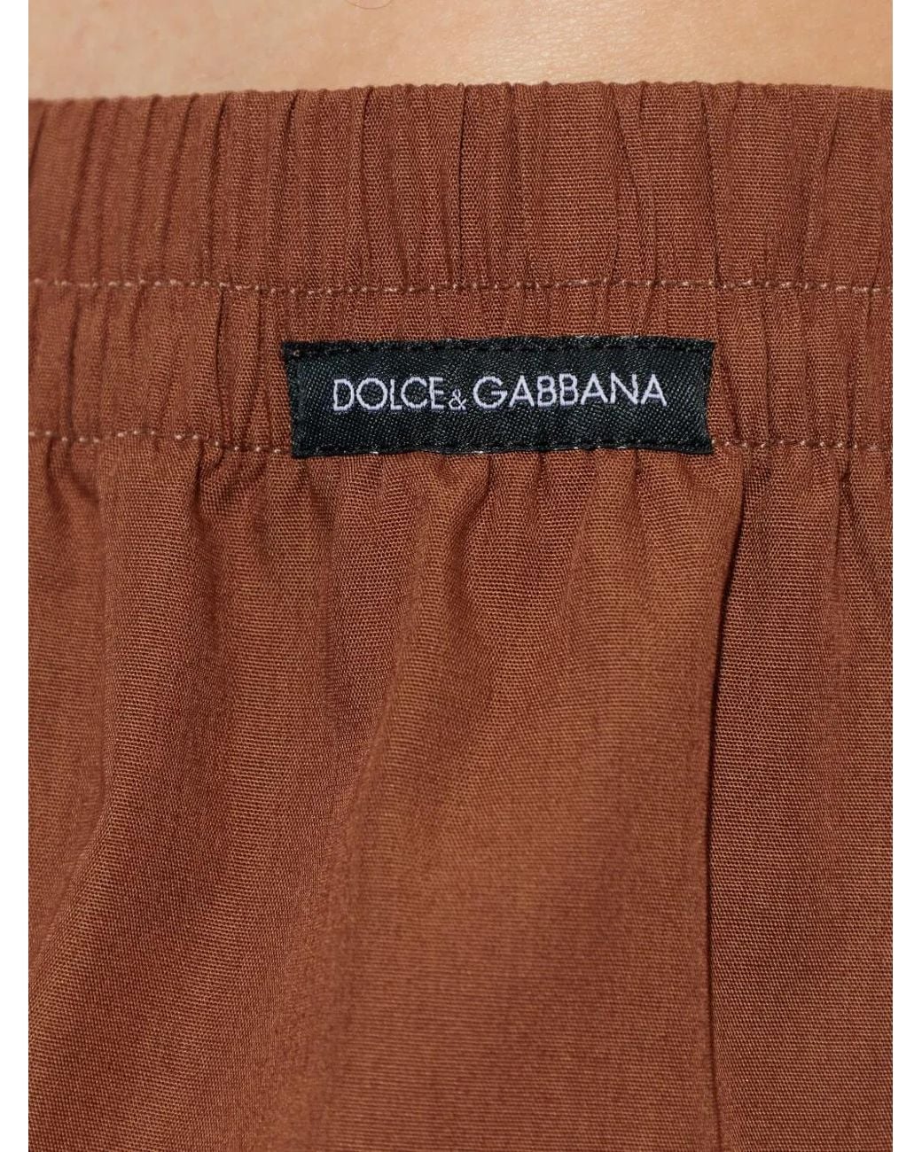 Dolce & Gabbana Brown Cotton Poplin Boxer Shorts for men
