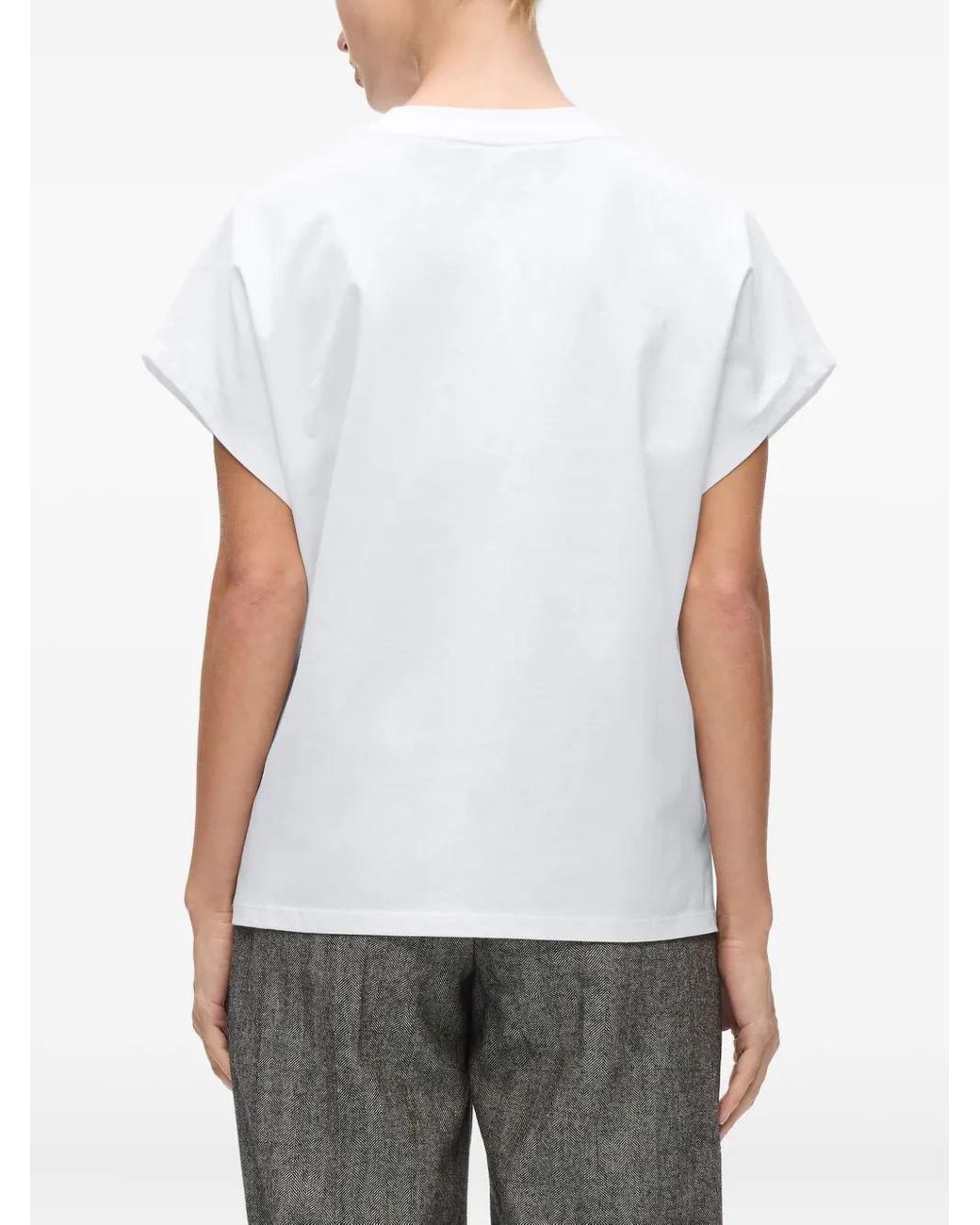 Karl Lagerfeld White Autograph-Embroidered Short-Sleeve T-Shirt