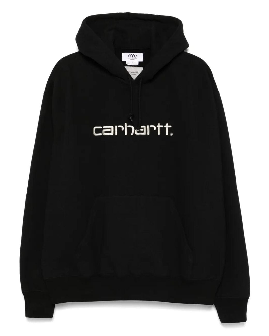 Junya Watanabe Black Printed Cotton Hoodie for men