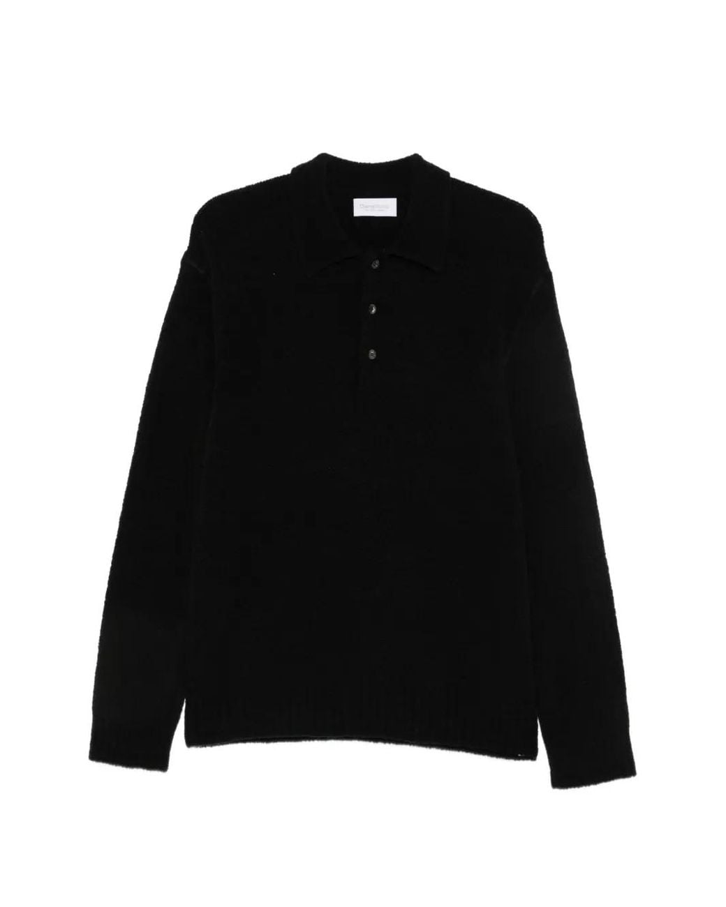 Diana Studio Black Long-Sleeve Polo Shirt for men