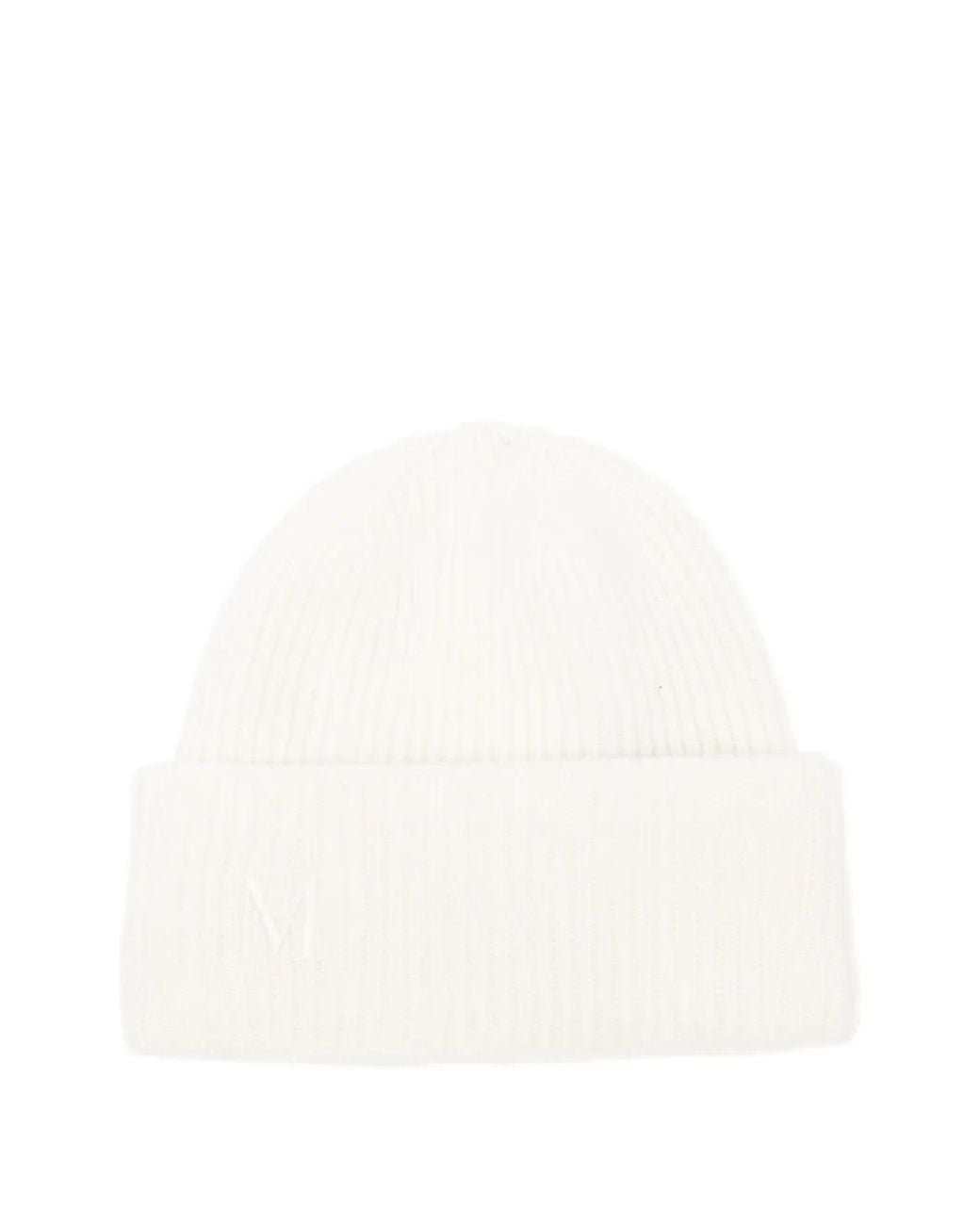 Max Mara White Gerippte Beanie