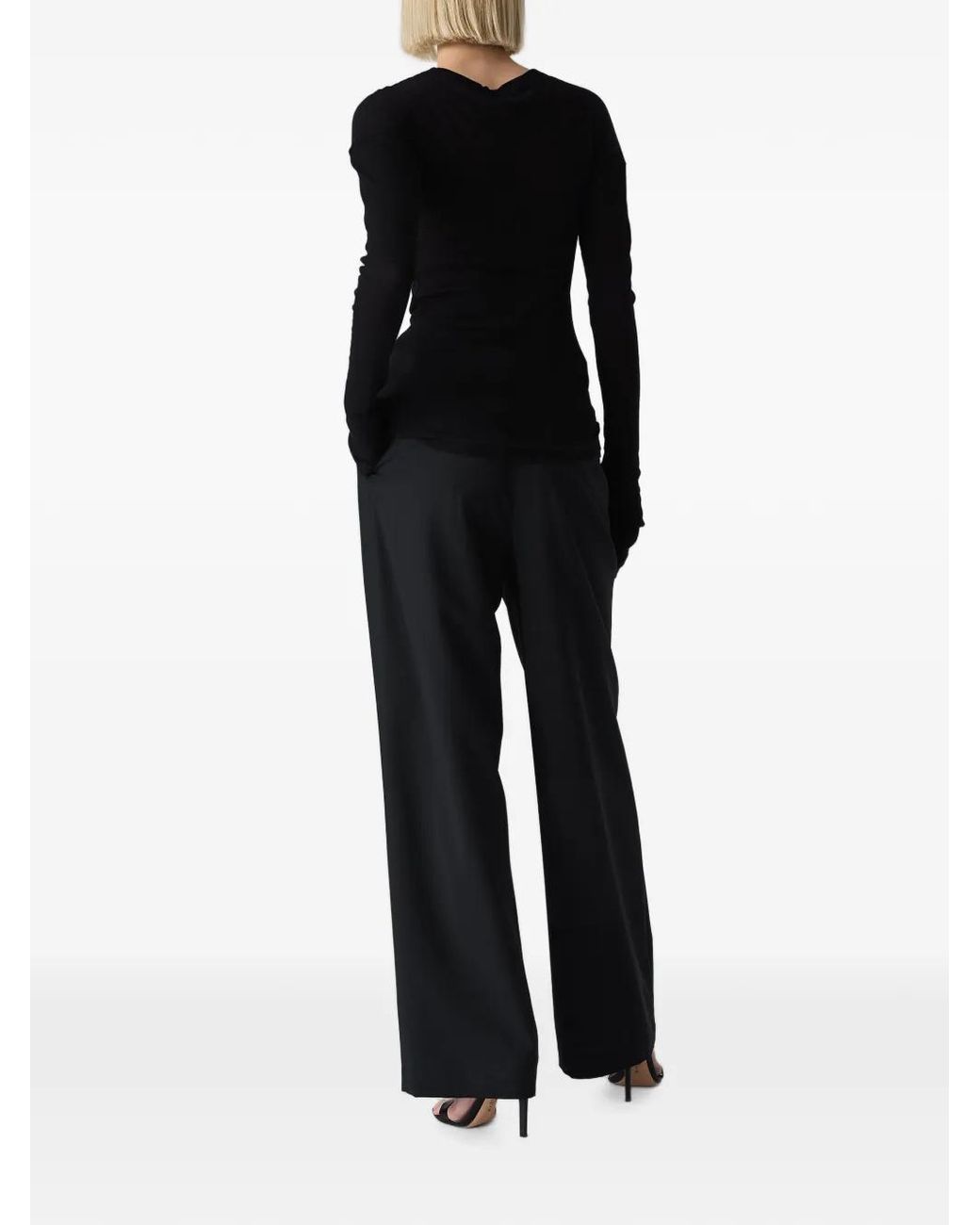 Vera Wang Black Hudson Pleated Tailored Trousers