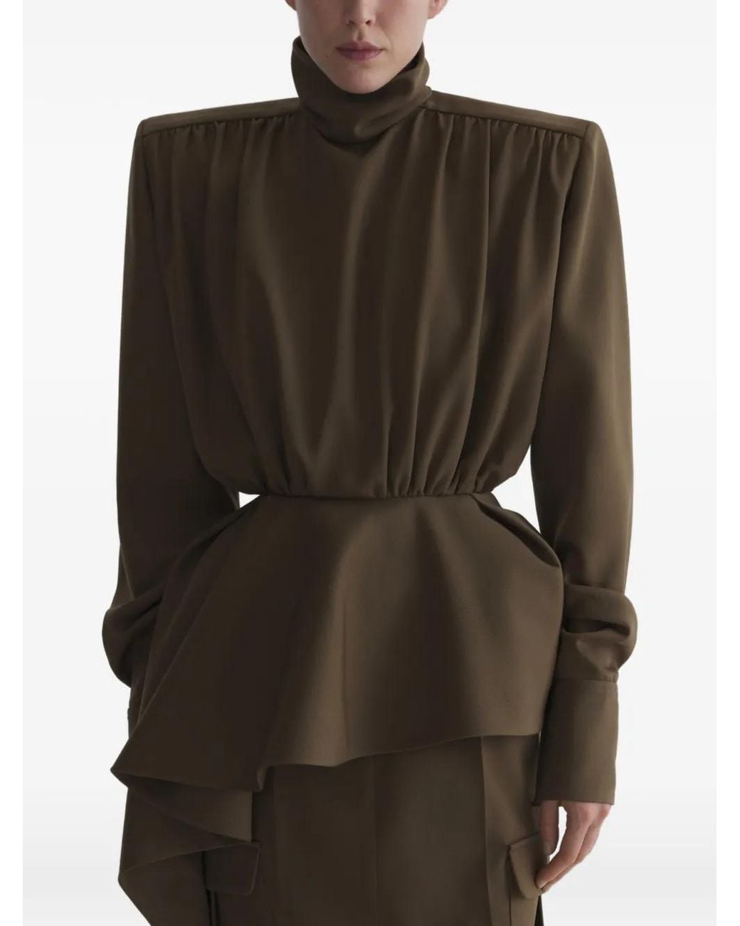 Mugler Green Peplum Blouse
