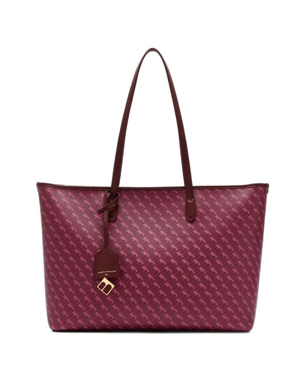Tammy & Benjamin Purple Gm Monogram-Print Tote Bag