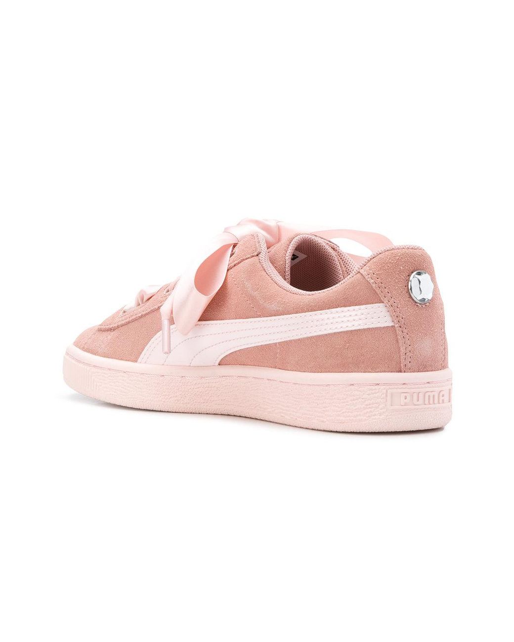 PUMA Leather Ribbon Lace-up Sneakers in Pink & Purple (Pink) | Lyst