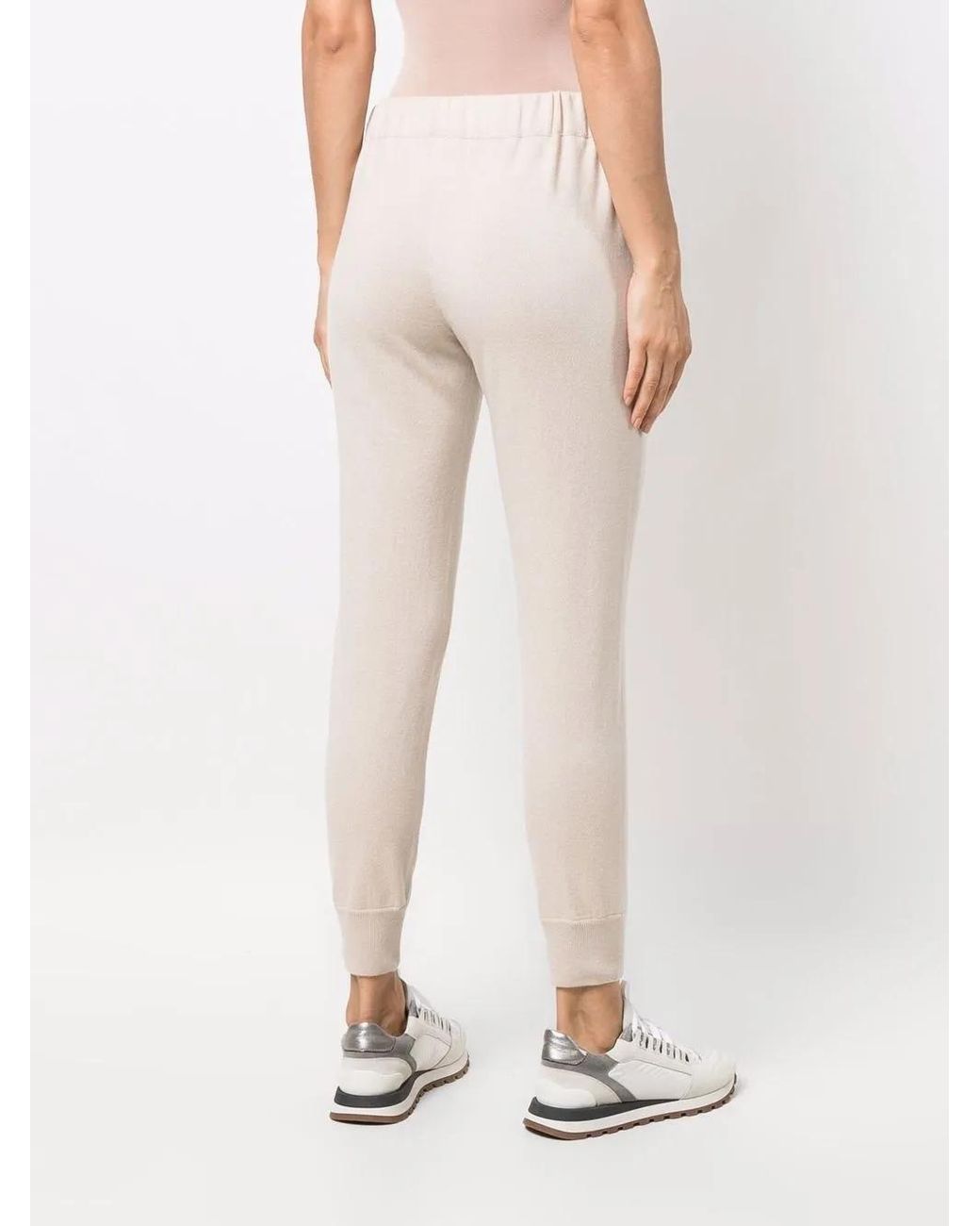 Brunello Cucinelli Natural Drawstring Cashmere Track Pants