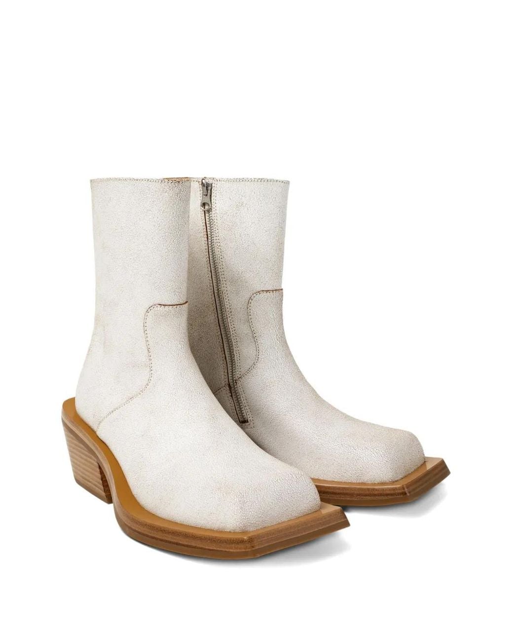 CAMPERLAB White Quetal Zip-Front Square-Toe Boots