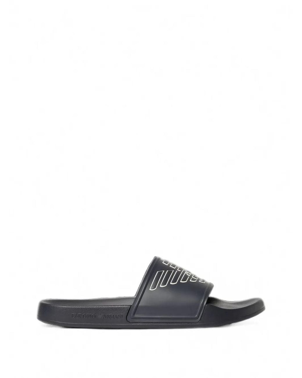 Emporio Armani White Logo-Print Slides for men