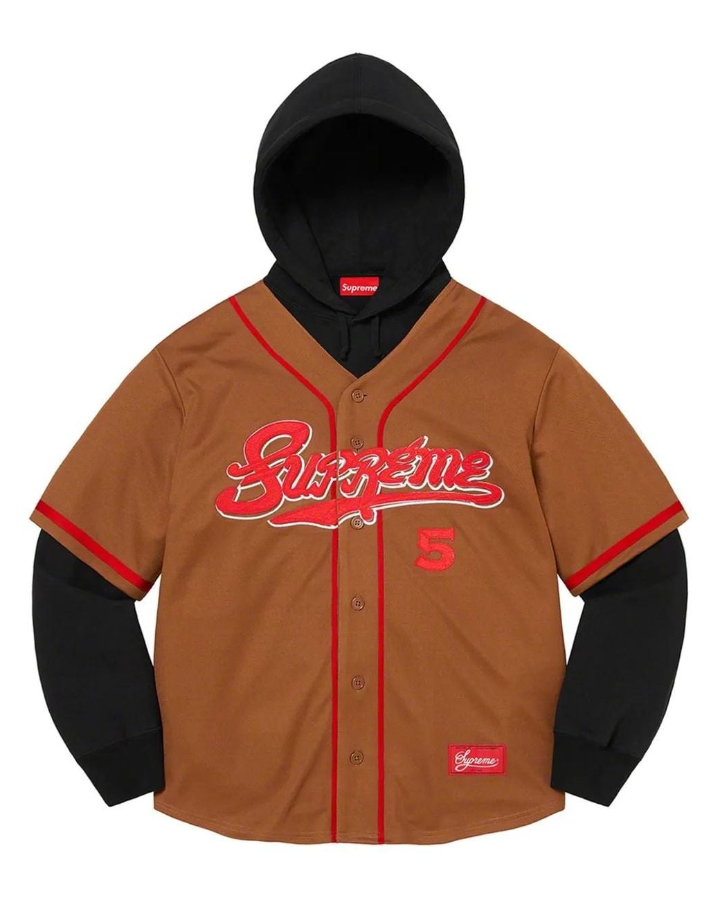 Supreme Orange Baseball Jersey Hoodie for men