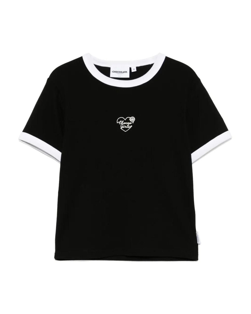 Chocoolate Black Logo-Embroidered T-Shirt