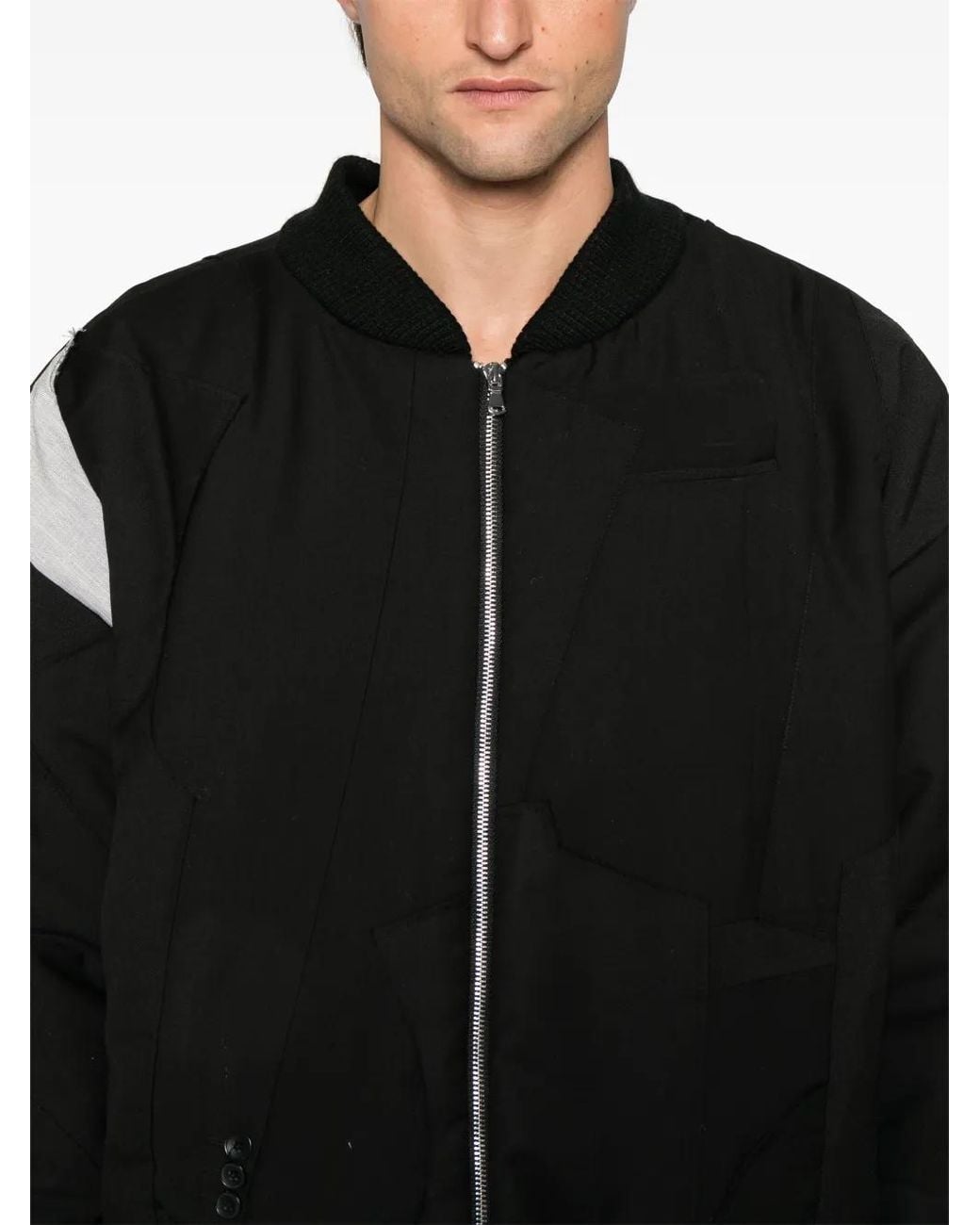 Who Decides War Black Patchwork-Design Jacket for men