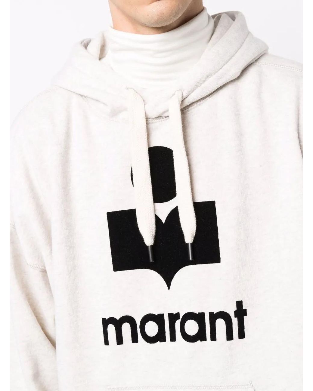 Isabel Marant Natural Miley Flocked-logo Hoodie for men