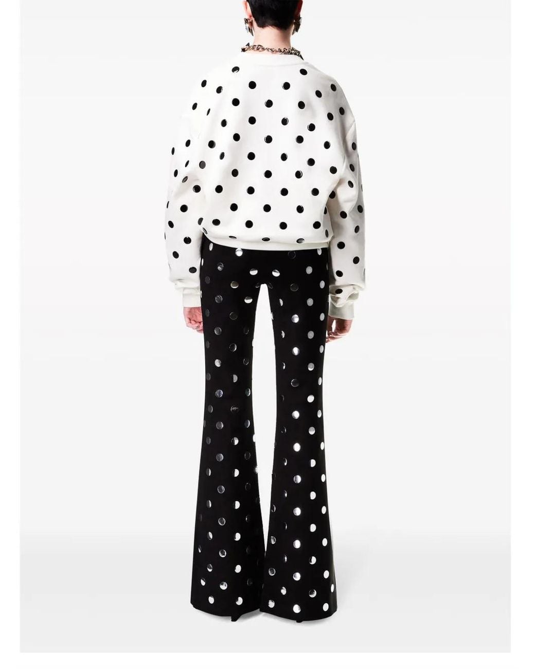 Area White Polka-Dot Cotton Sweatshirt