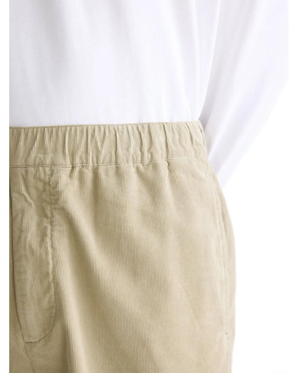 Bellerose Natural Elasticated Corduroy Shorts for men