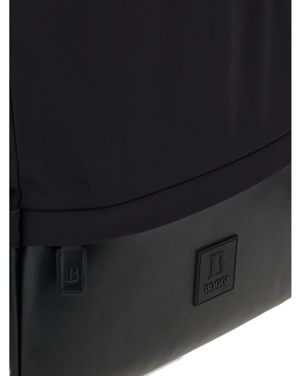 Boggi Black Logo-Patch Backpack for men