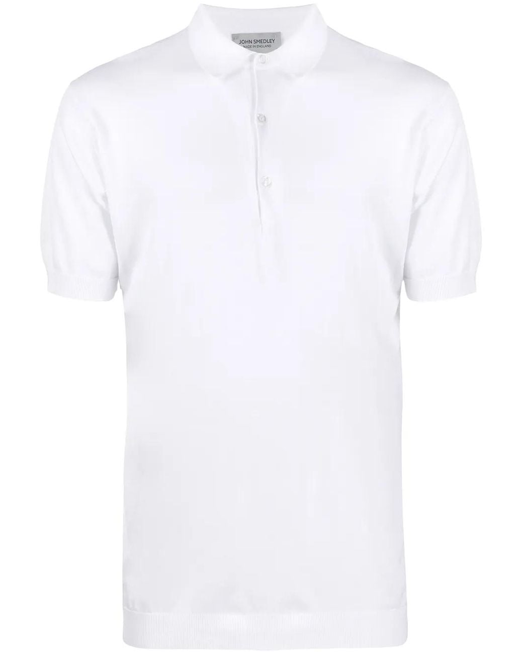 John Smedley Straight Poloshirt in het White voor heren