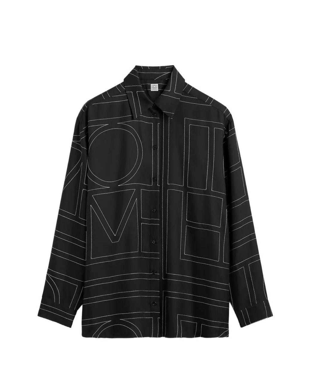 Totême Black Classic Embroidered Shirt
