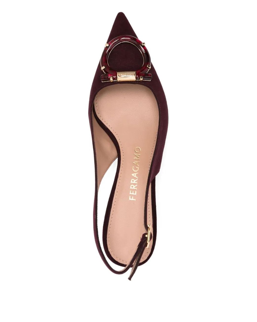 Ferragamo Brown Leather Slingback Pumps