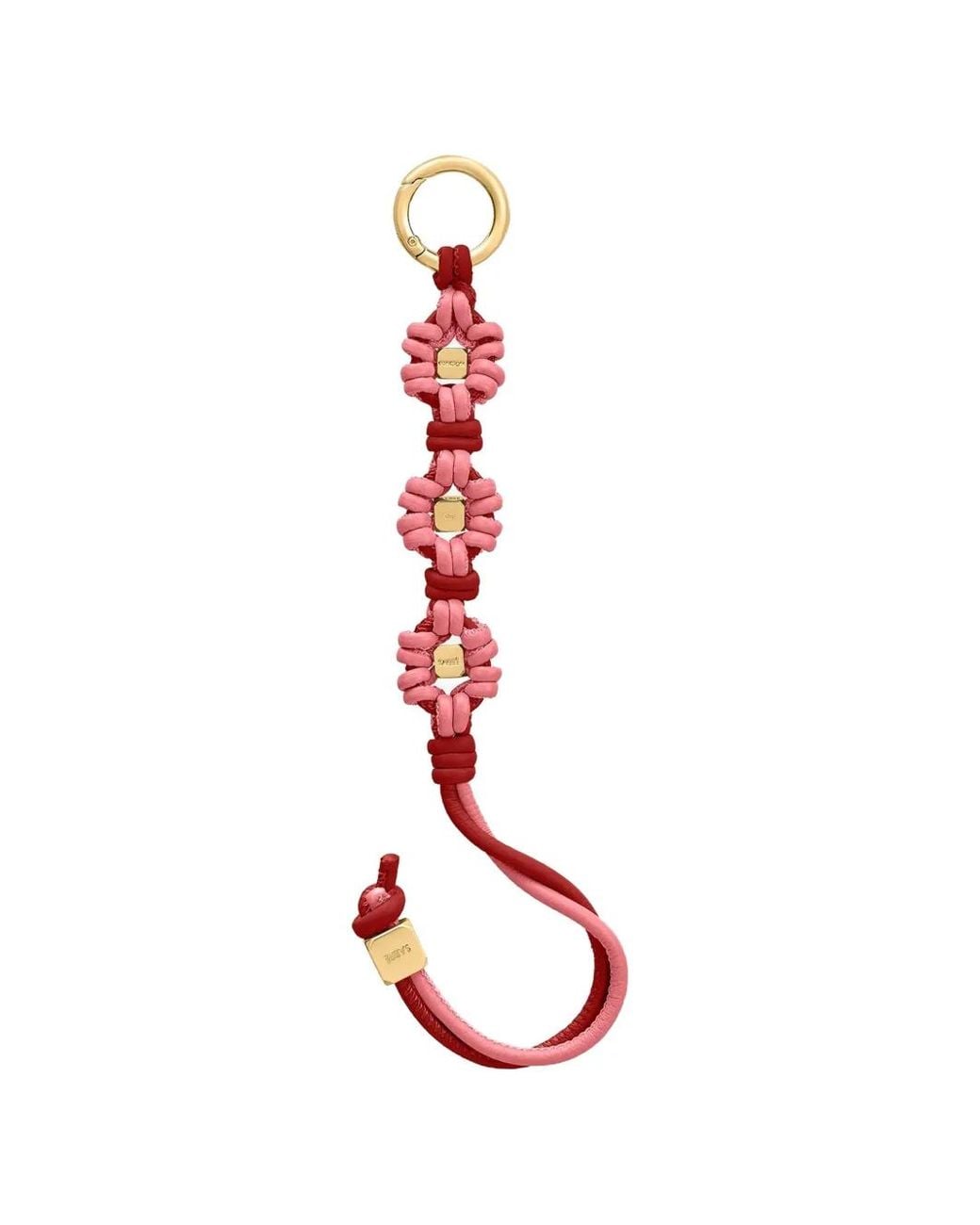 Maison De Sabre Pink Wristlet Leather Bag Charm