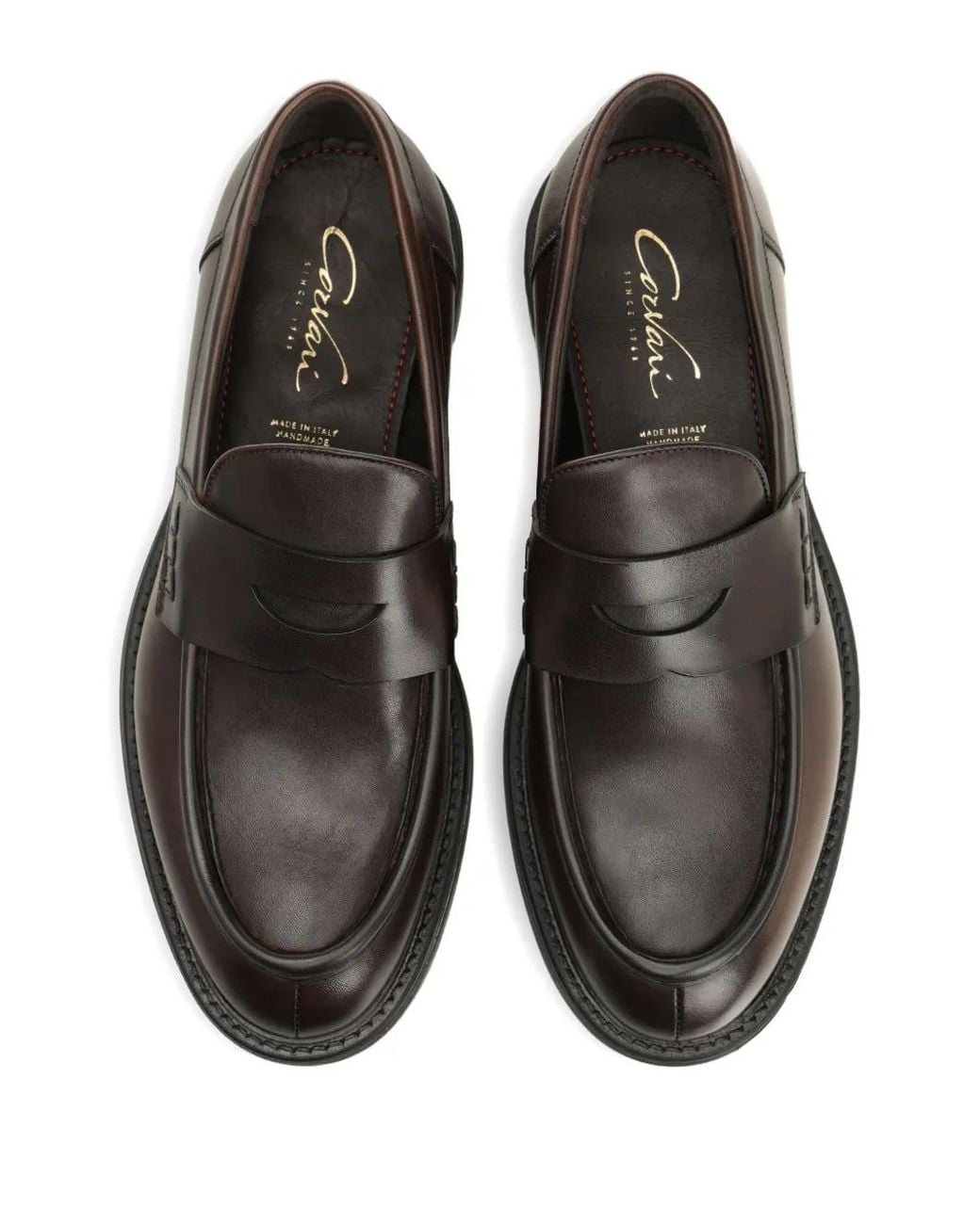 Corvari Gray Leather Loafers for men