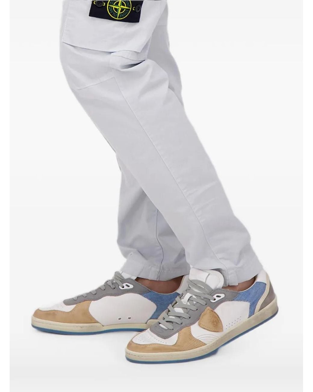 Philippe Model Metallic Paris Panelled Sneakers for men