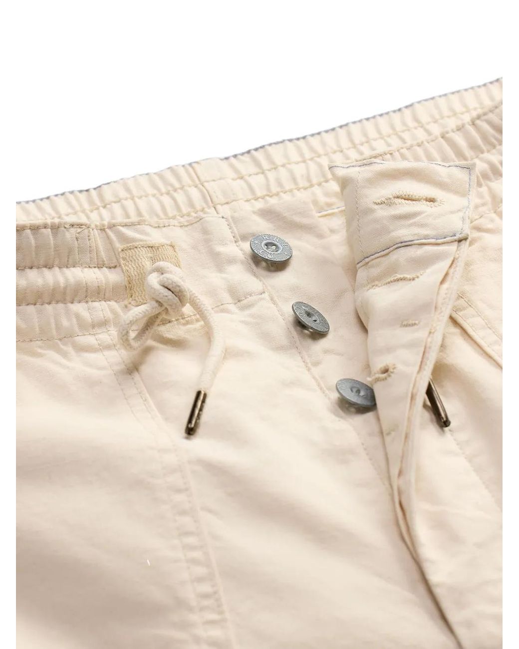 RRL Natural Buttoned Drawstring Shorts for men