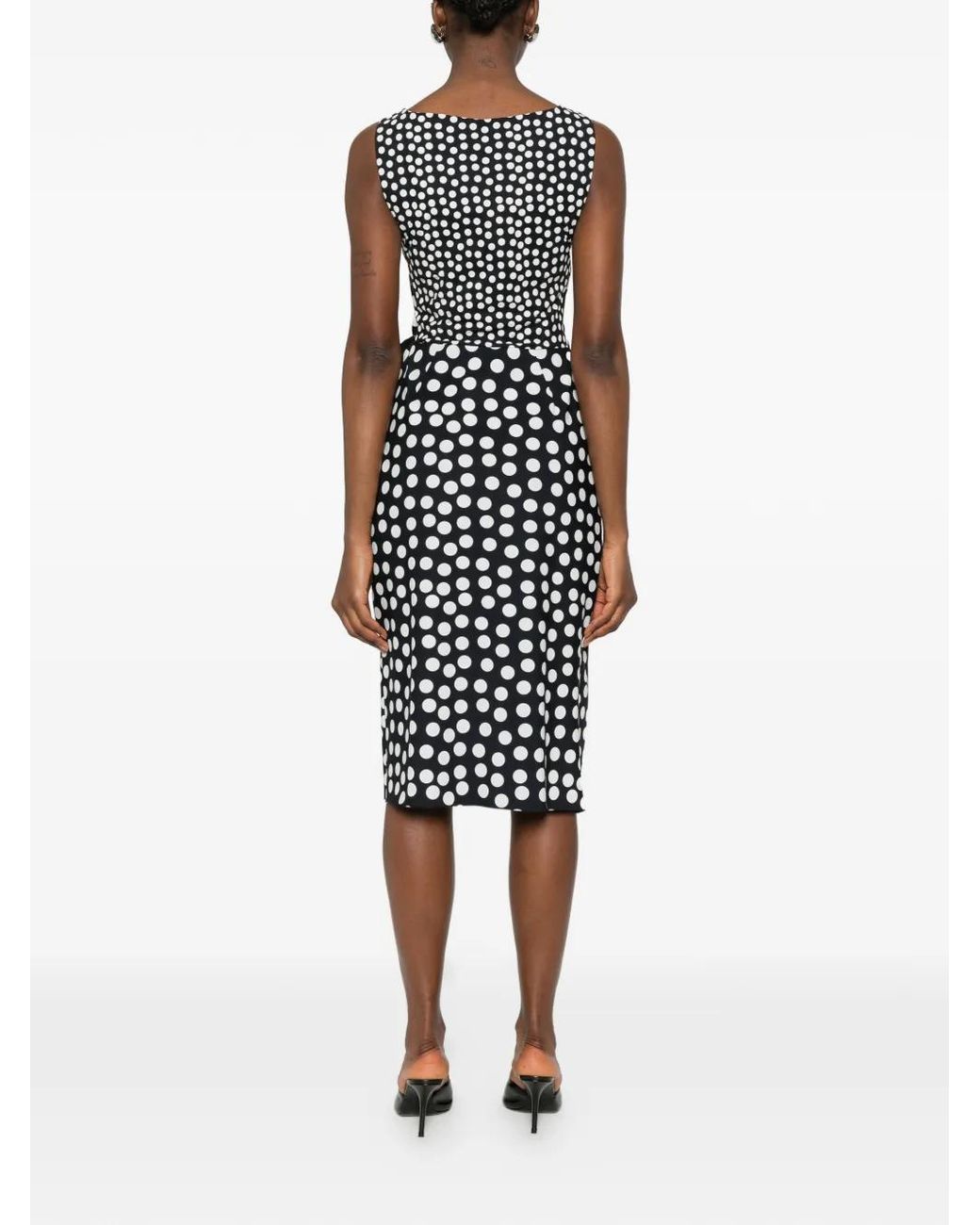 La Petite Robe Di Chiara Boni White Polka Dot Flower Midi Dress