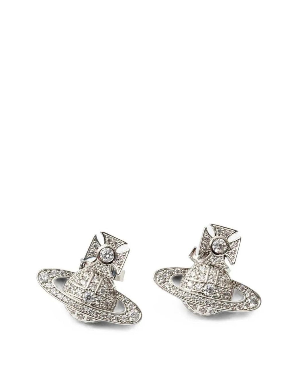 Vivienne Westwood White Carmela Bas Relief Earrings