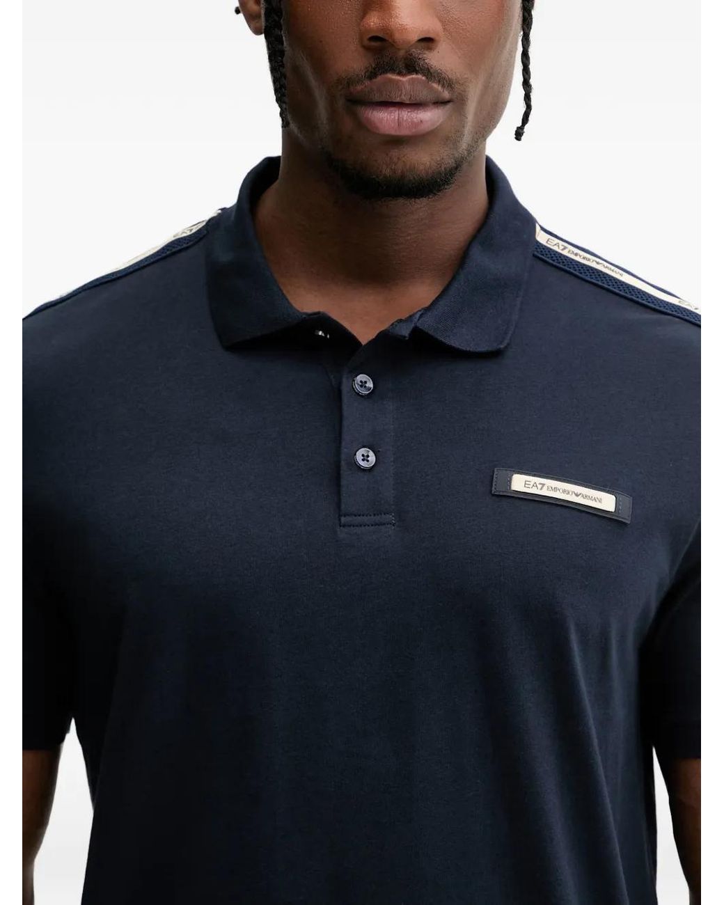 EA7 Blue Logo Series Polo Shirt for men