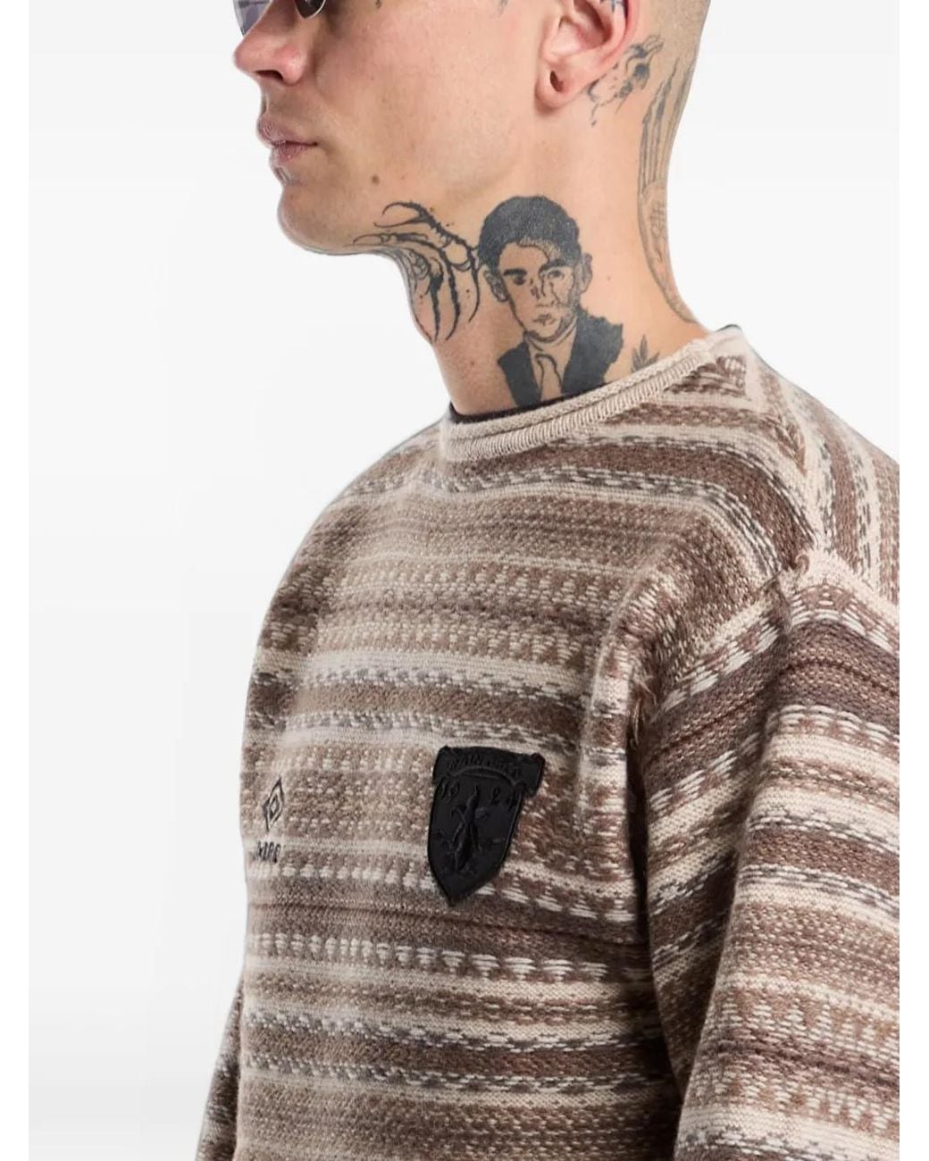 Umbro Gray Fair Isle Crest Sweater for men
