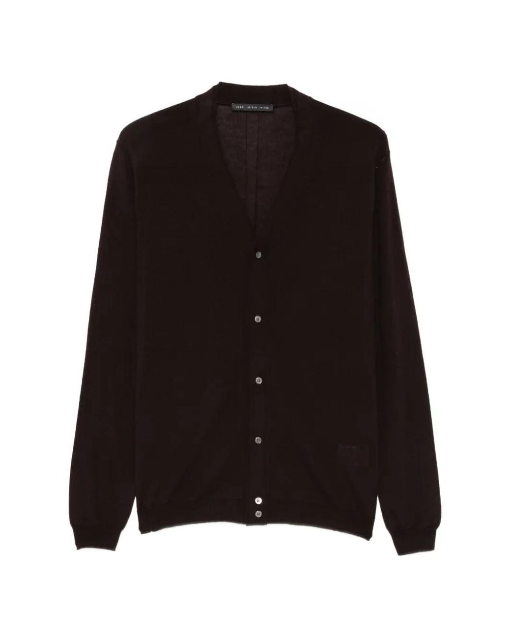 Low Brand Black V-Neck Cardigan for men