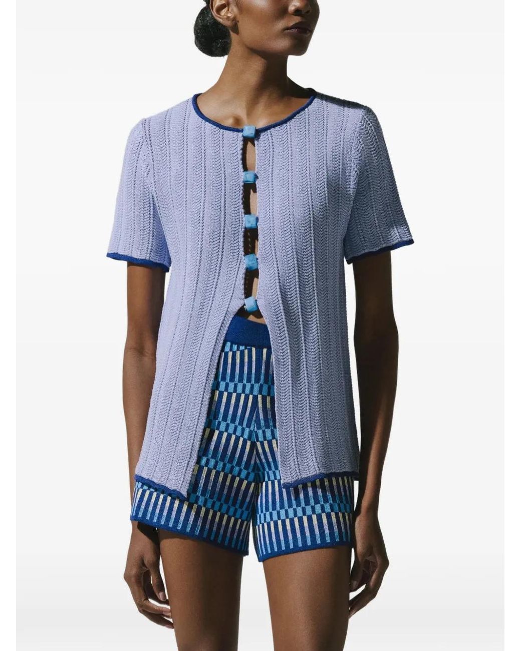 Baobab Blue Corsica Resin-Stone-Embellished T-Shirt
