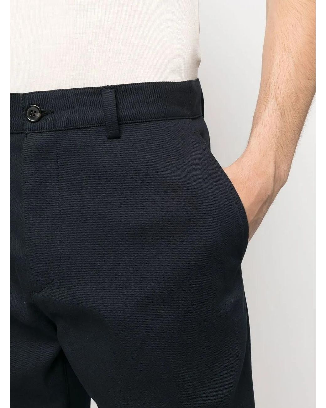 A.P.C. Blue Mid-Rise Straight-Leg Trousers for men
