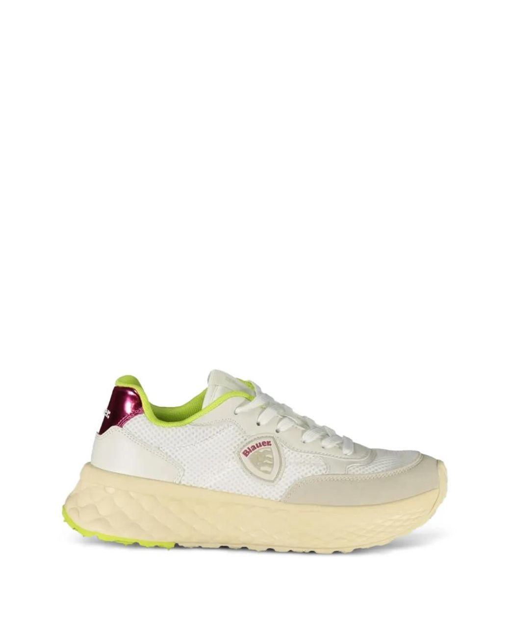 Blauer White Logo-Patch Perforated-Panel Sneakers