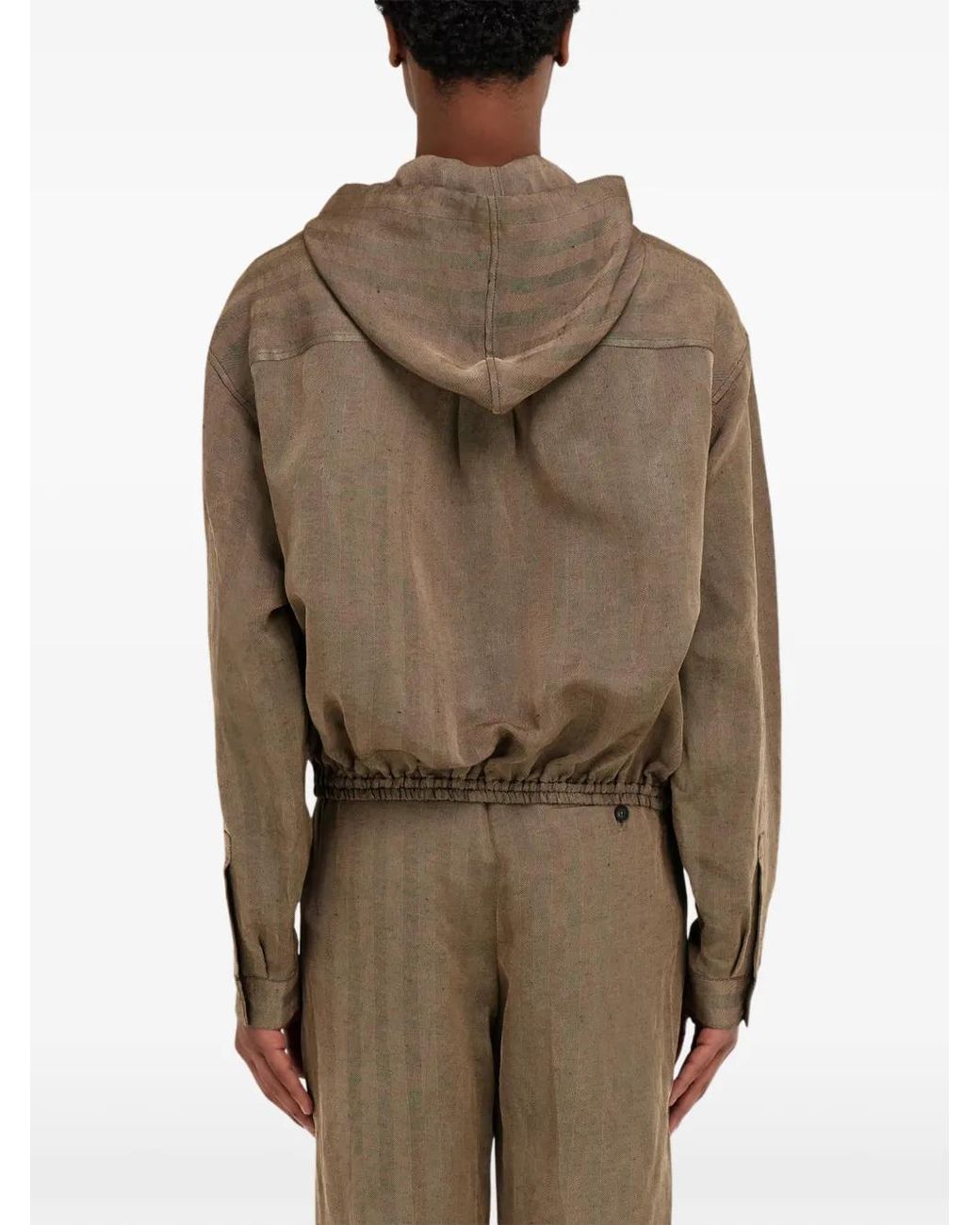 Ferragamo Brown Hooded Lightweight Blouson for men