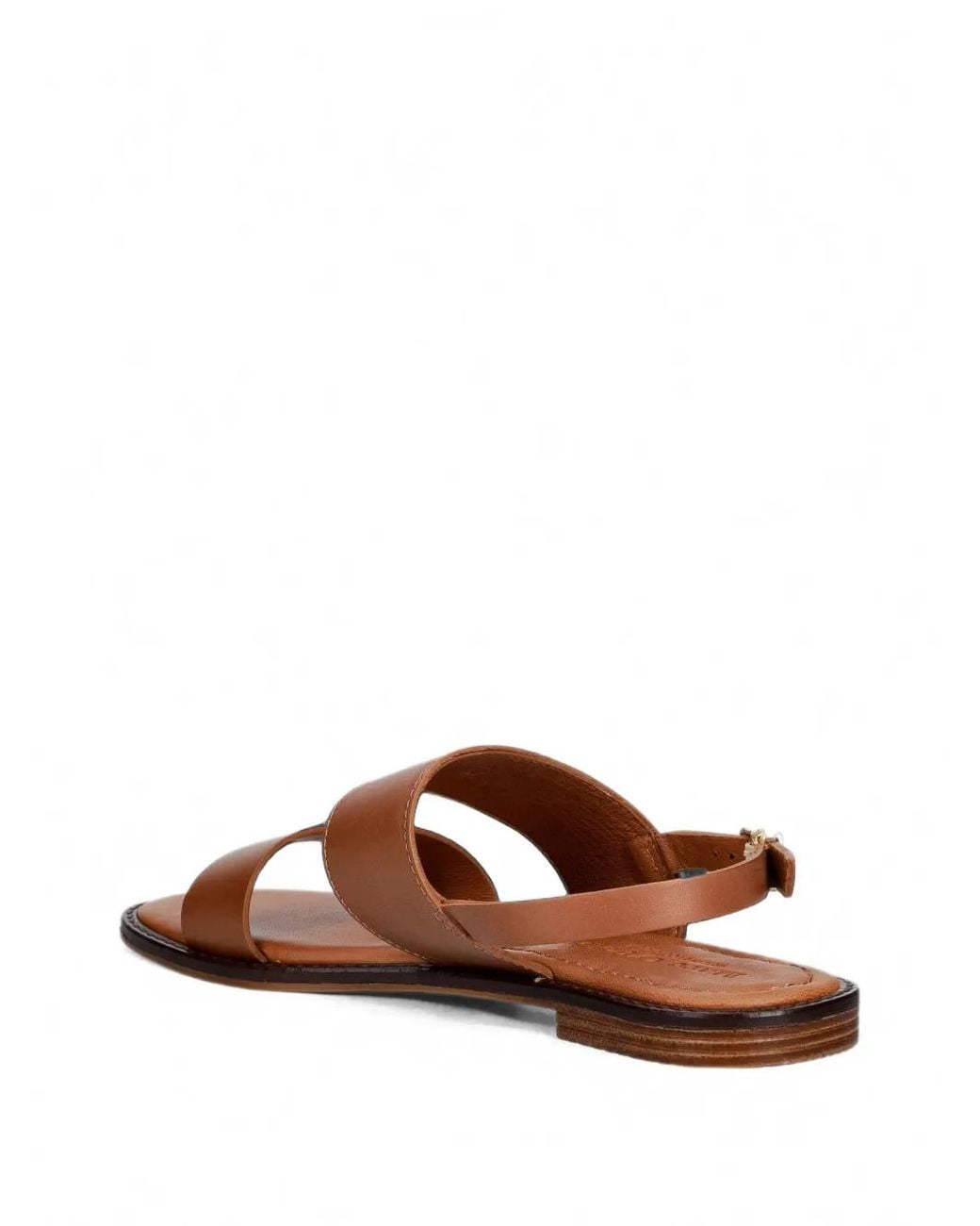 Marc O' Polo Brown Buckle-Fastening Leather Flat Sandals
