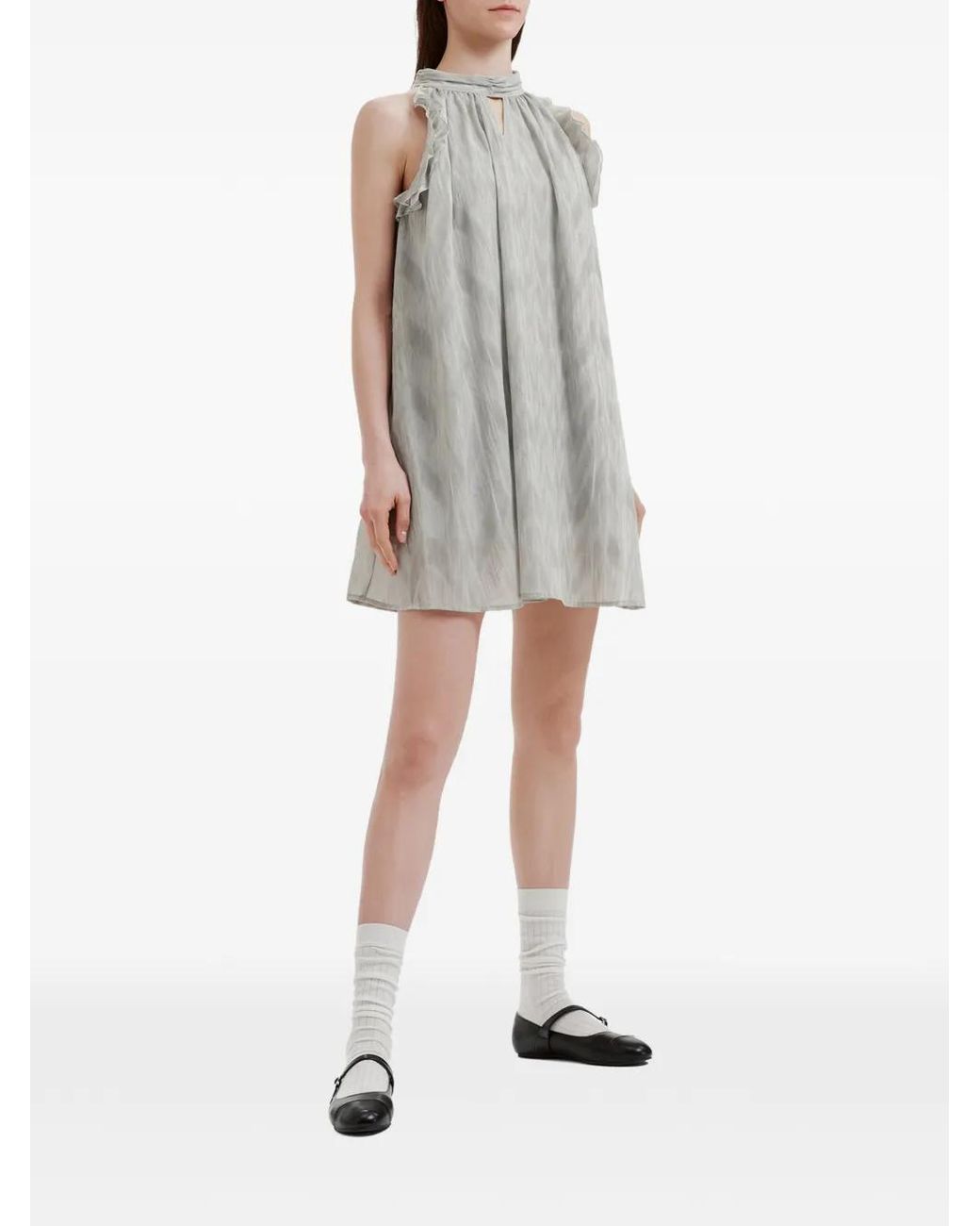 B+ AB Gray Abstract-Pattern Mini Dress