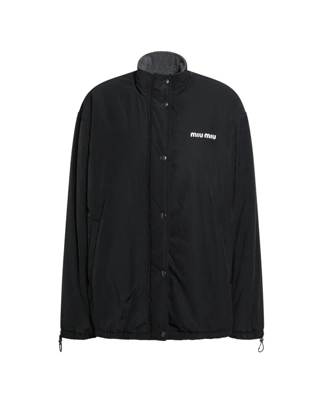 Miu Miu Black Pongé And Fleece Jacket