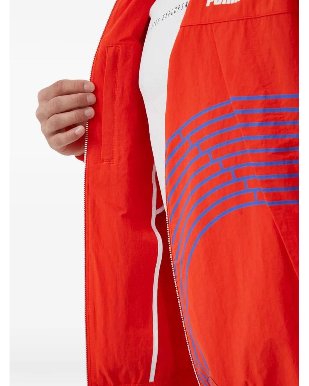 PUMA Red Zipped Graphic Jacket for men